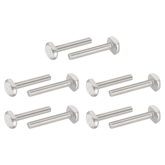 M6x40mm T Slot Bolts 304 Stainless Steel Drop-in Bolt T Shape Stud Sliding Screw, Silver 10 Pcs