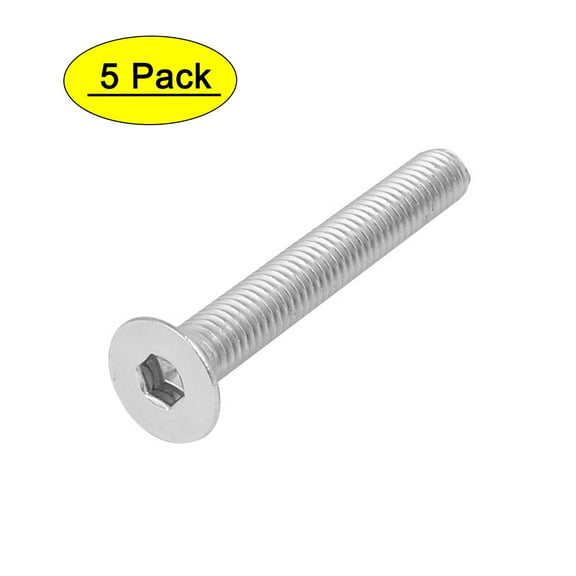 M6x45mm 316 Stainless Steel Countersunk Flat Head Hex Socket Cap Screw Bolt 5pcs