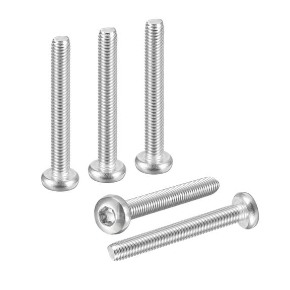 M6x45mm Pan Head Torx Security Screw - 10Pack - Good for Machinery - 316 Stainless Steel Button Head Torx Bolt Star Drive Security Fasteners - Silver Tone