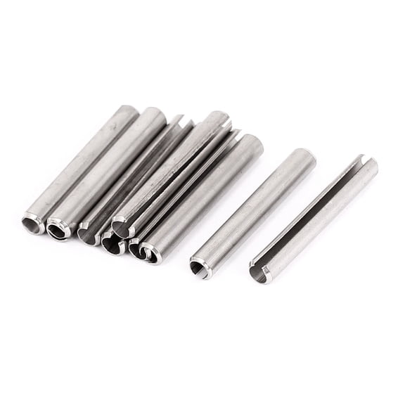 M6x45mm Stainless Steel Split Spring Roll Dowel Pins Fasteners 10Pcs