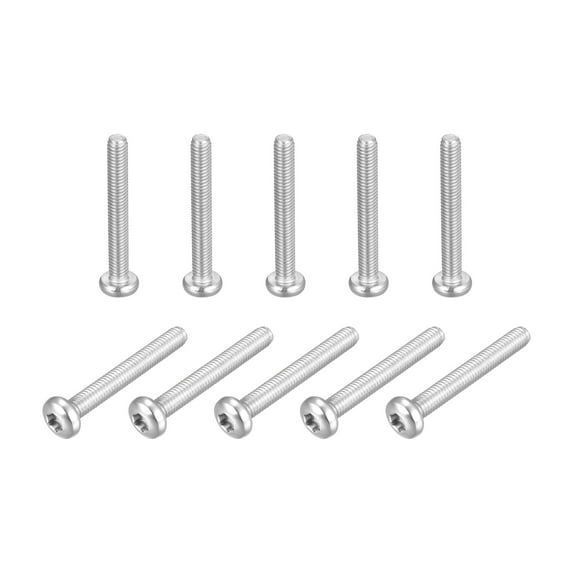 M6x45mm Torx Security Machine Screws, 10 Pack 316 Stainless Steel Pan Head Tamper Proof Screw Fasteners Bolts