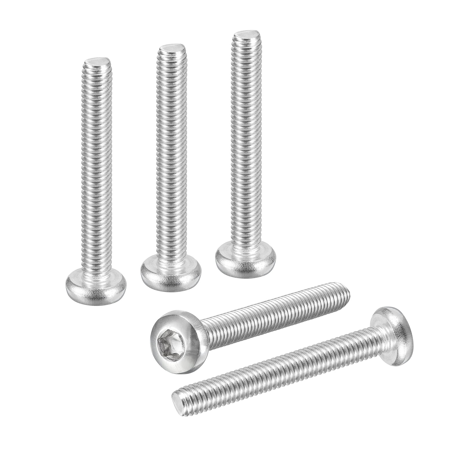M6x50mm Pan Head Torx Security Screw - 10Pack - Good for Machinery - 316 Stainless Steel Button Head Torx Bolt Star Drive Security Fasteners - Silver Tone