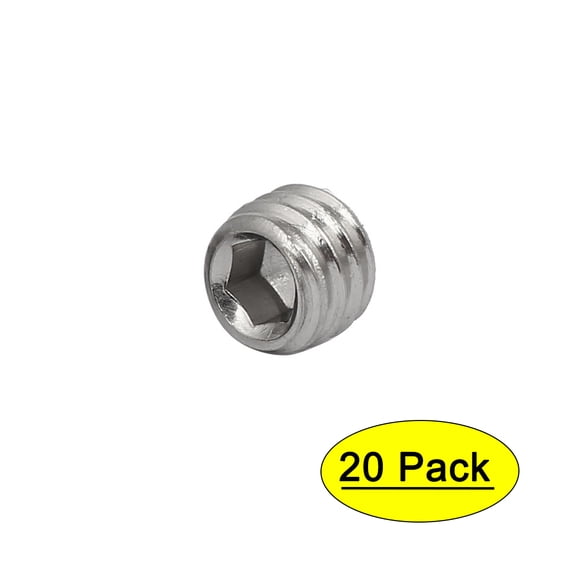 M6x5mm 316 Stainless Steel Hex Socket Cup Point Grub Set Screws 20pcs