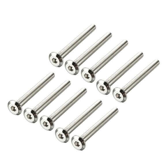 M6x60mm Hex Screws Bolts Carbon Steel Nickel Plated 10 Pack