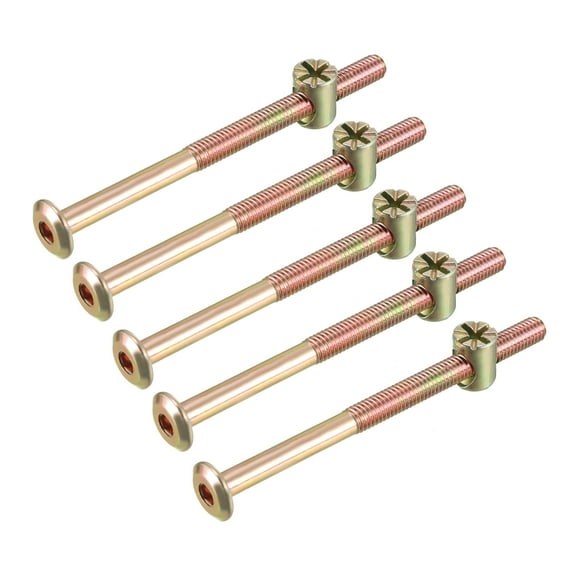 M6x85mm Furniture Bolt Nut Set Carbon Steel Zinc Plated 5 Sets