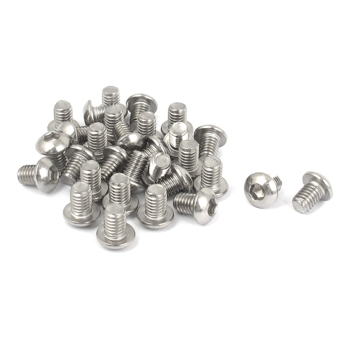 M6x8mm 304 Stainless Steel Hex Socket Countersunk Round Head Screw