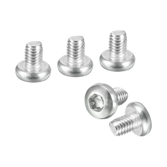 M6x8mm Pan Head Torx Security Screw - 10Pack - Good for Machinery - 316 Stainless Steel Button Head Torx Bolt Star Drive Security Fasteners - Silver Tone