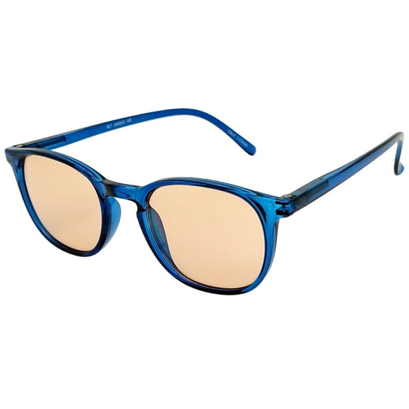 M7 Annie Small Round Eye Ultimate Computer & Driving Glasses Crystal Blue