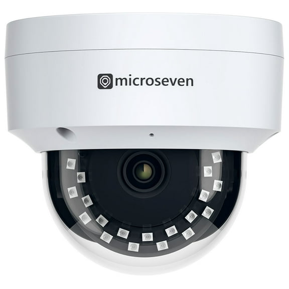 M7 wired POE security dome camera 4K/8MP, Wide angle, AI motion, IP66, outdoor/indoor, IR switch in FW night vision, FTP, Audio, Storage 256gb avail, Broadcasting avail on YouTube, Meta and Microseven