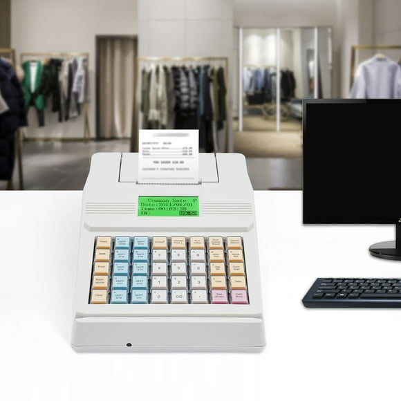 M700 Cash Register Pos Systems Compact Design with Items Included, White