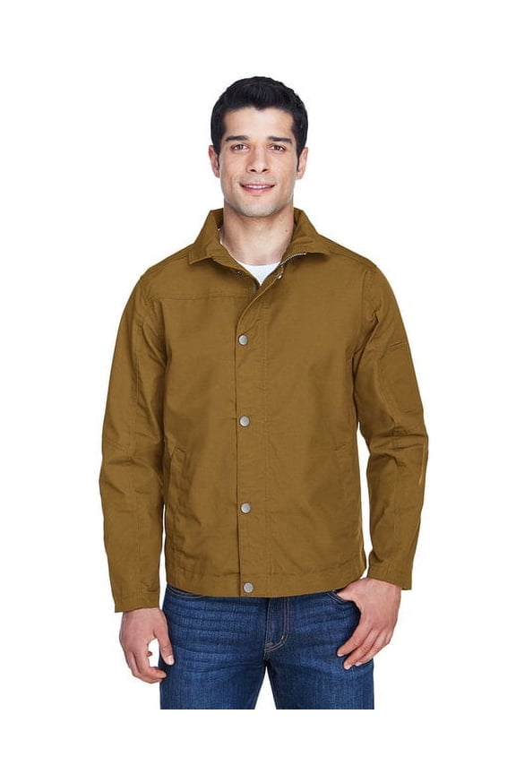 M705 Harriton Mens Auxiliary Canvas Work Jacket Duck Brown 2XL