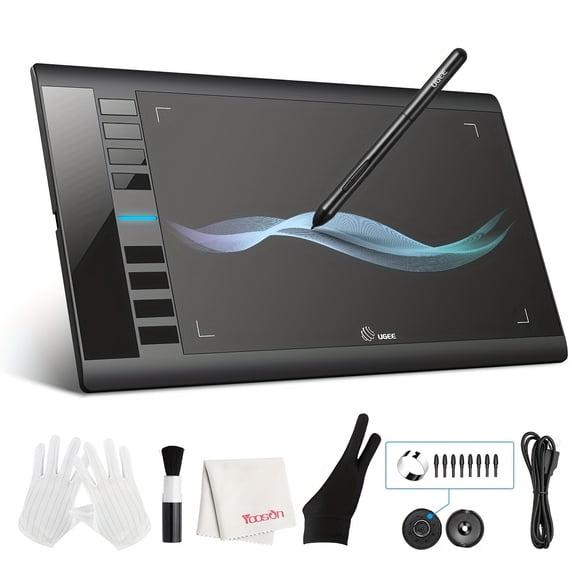 M708 V2 10x6 Inch Drawing Tablet, Battery-Free Stylus, 8 Hotkeys for Windows/Mac/Chromebook, Digital Graphics Tablet for Artists, Designers, Online Teaching