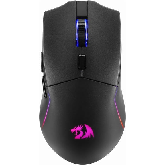 M730 PRO Wireless RGB Gaming Mouse, 3-Mode Lightweight Optical Mouse with 5 Programmable Buttons, 10000 DPI, Software Supports DIY Keybinds for PC Computer Windows Mac Laptop, Black