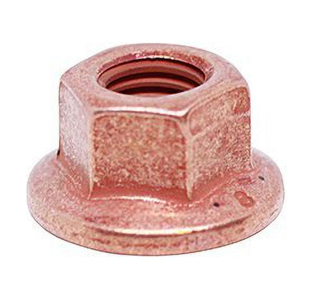 M7X1.0 Metric Copper Plated Exhaust Locking Nut, Class 10 Hardened