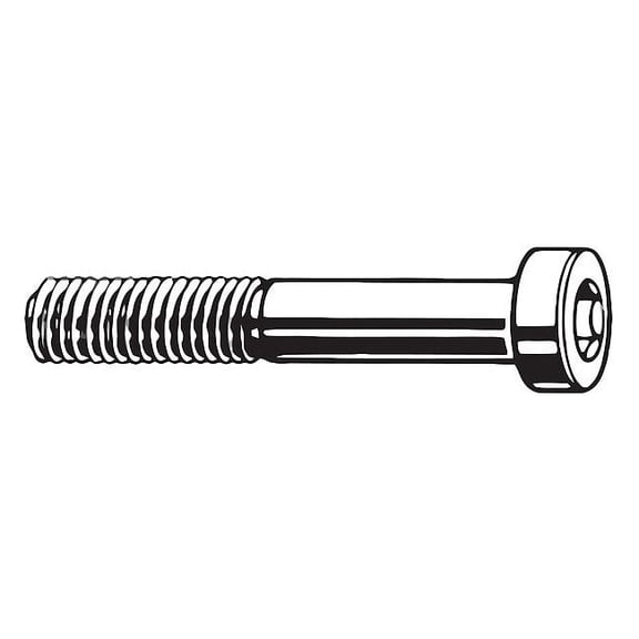 M8-1.25 Socket Head Cap Screw, Button, Plain Steel, 16 mm Length, 100 PK