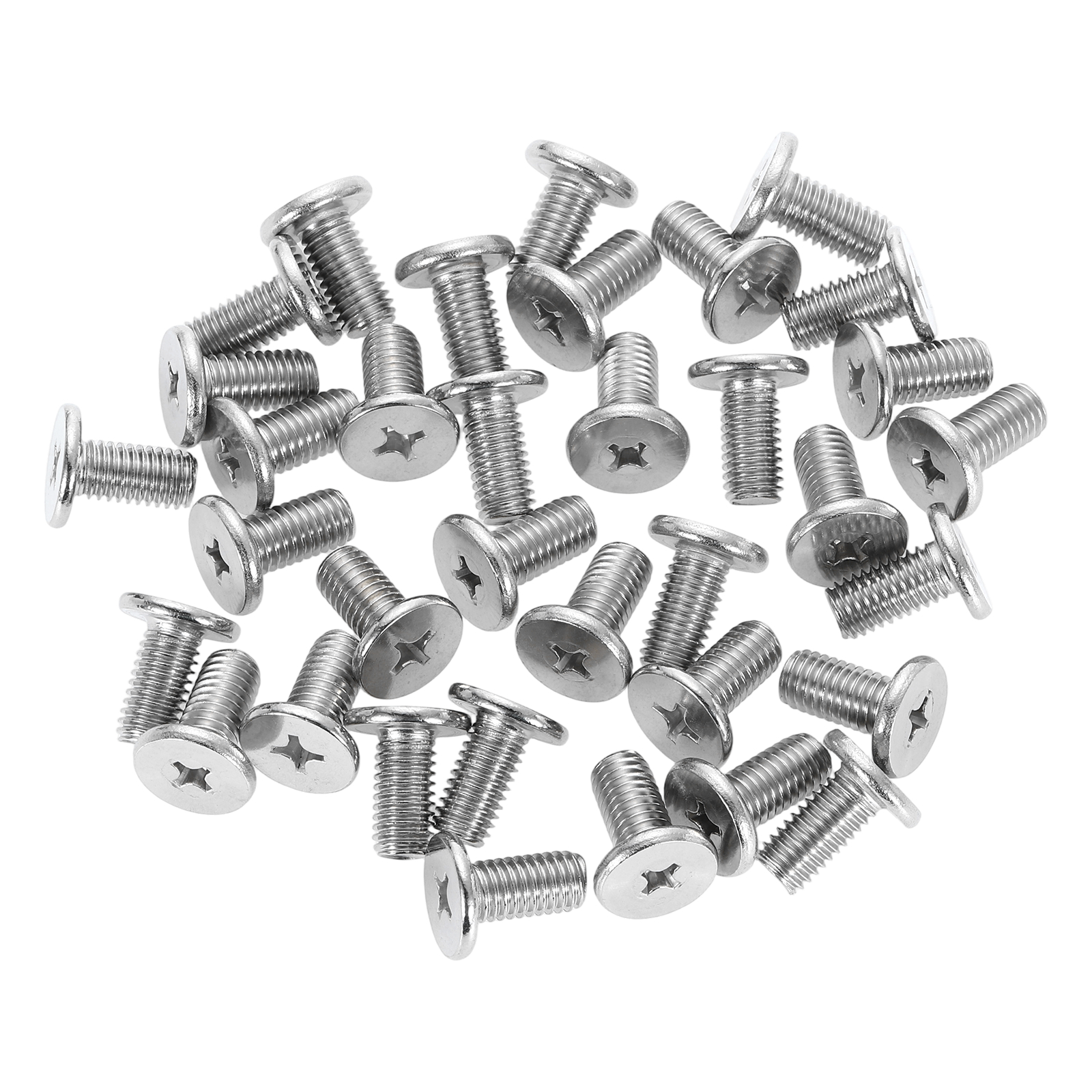M8-1.25 x 16mm 50Pack Metal Flat Round Head Screws Phillips Drive Machine Bolt