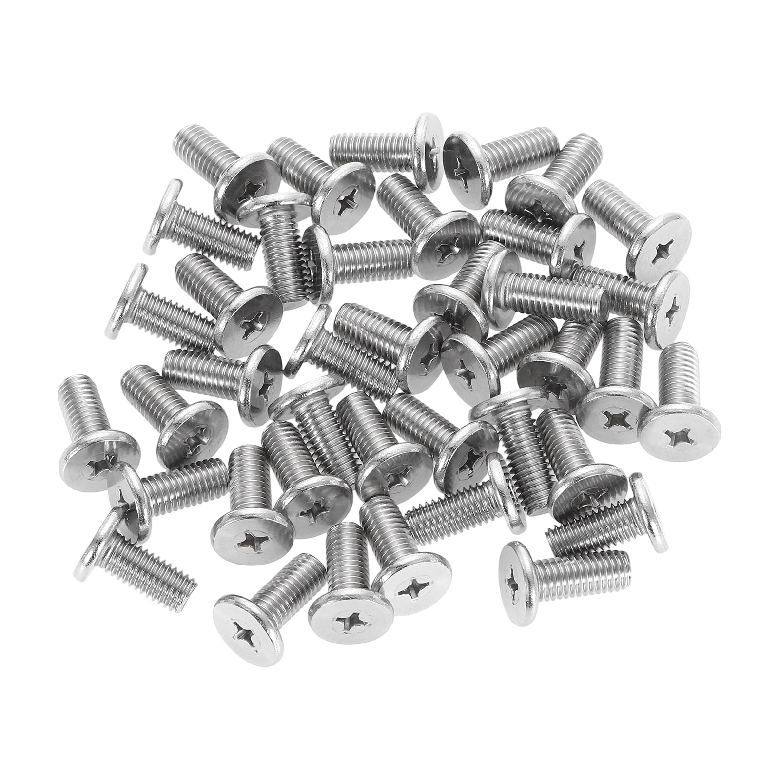 M8-1.25 x 18mm 100Pack Metal Flat Round Head Screws Phillips Drive Machine Bolt