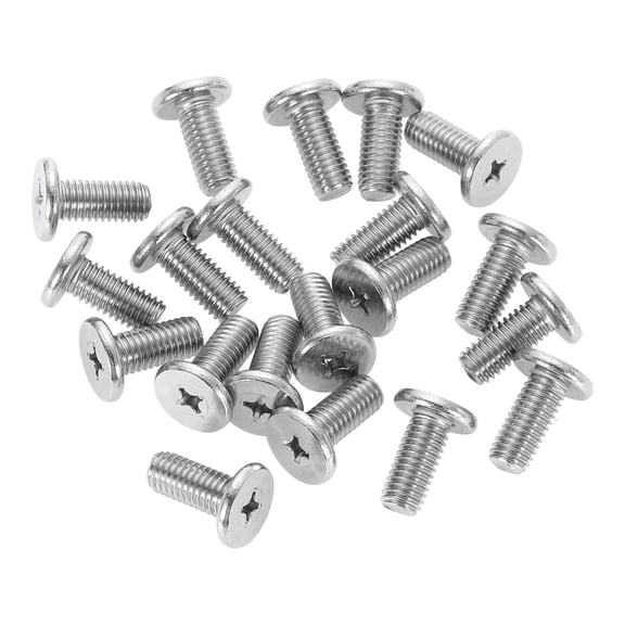 M8-1.25 x 18mm 20Pack Metal Flat Round Head Screws Phillips Drive Machine Bolt