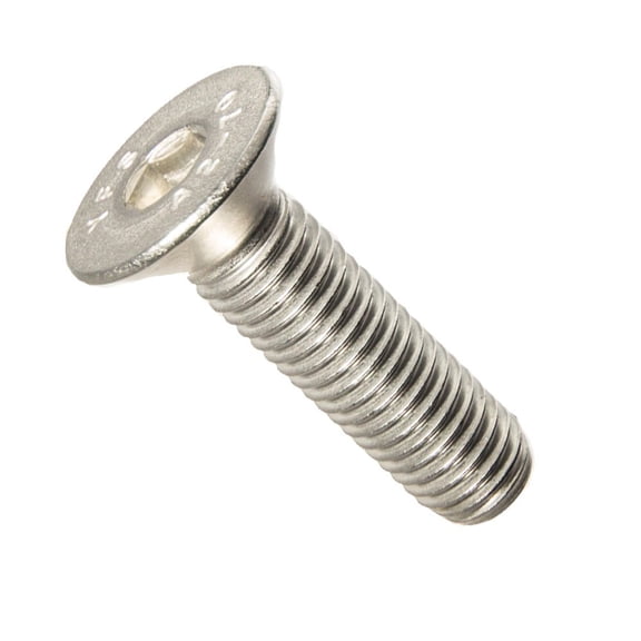 M8-1.25 x 35MM Flat Head Socket Cap Screws, Allen Socket Drive, Din 7991, Stainless Steel A2-70, Full Thread, Plain Finish, Flat Point, Quantity 25 By Fastenere