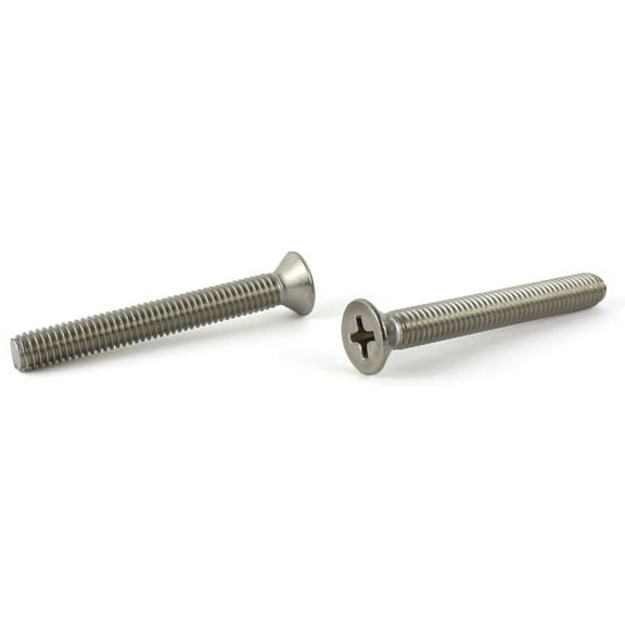M8-1.25 x 40 mm Machine Screws / Phillips / Flat Head / 18-8 Stainless Steel / DIN965 - 250 Piece Carton