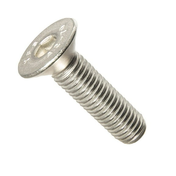 M8-1.25 x 70MM Flat Head Socket Cap Screws, Allen Socket Drive, Din 7991, Stainless Steel A2-70, Full Thread, Plain Finish, Flat Point, Quantity 10 By Fastenere