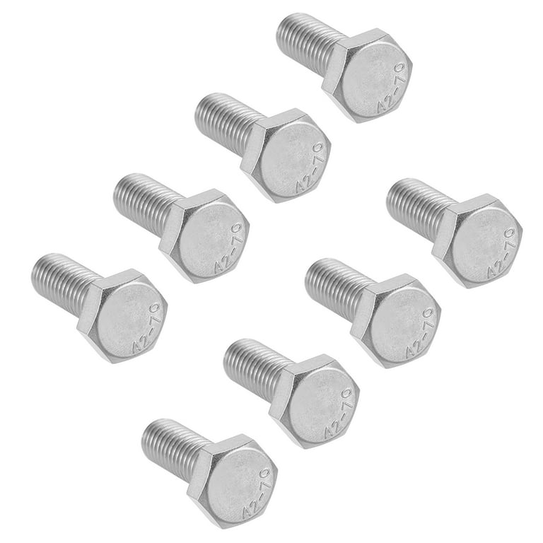 M8-1.25 x 70mm Hex Screw Bolts A2-70(304) Stainless Steel 5 Pack