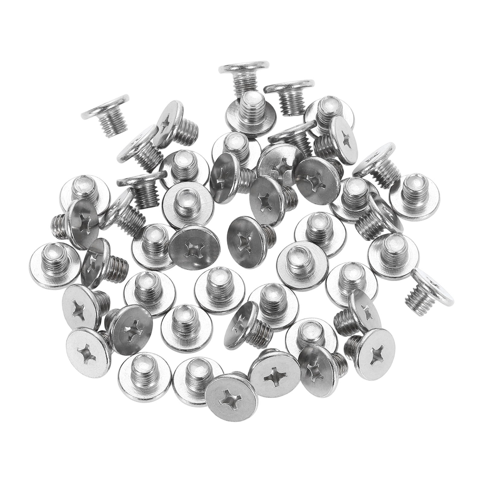 M8-1.25 x 8mm 100Pack Metal Flat Round Head Screws Phillips Drive Machine Bolt