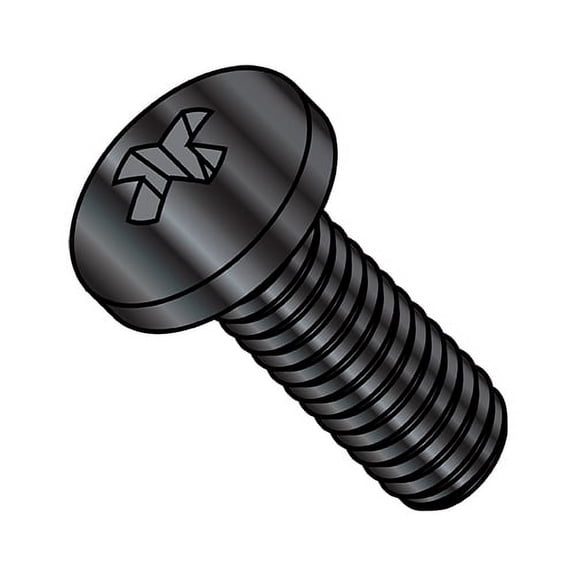 M8-1.25X25 Din 7985A Metric Phillips Pan Machine Screw Full Thread Black Oxide Oil (Pack Qty 500) BC-M825D7985AB