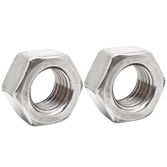 M8-1.25mm Pitch 304 Stainless Steel Left Hand Thread Hex Nuts - 10pcs