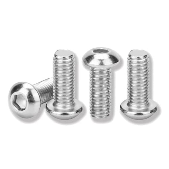 M8-1.25x25mm Button Head Socket Cap Bolts Screws50pcs, Stainless Steel, Full Thread, Silver, Allen Hex Drive$$Hardware