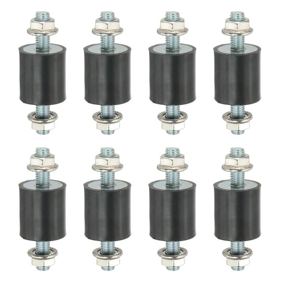 M8 25x25mm Rubber Isolator Mounts Shock Absorber Anti-Vibration Isolation Damping Mounts, 8 Pcs