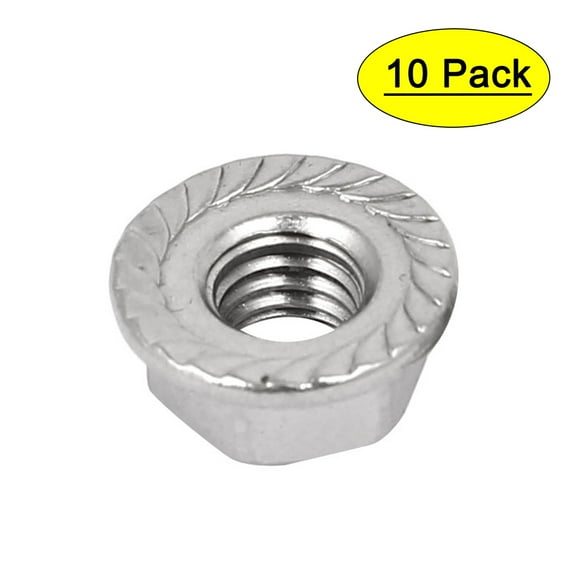 M8 316 Stainless Steel Serrated Flange Hex Machine Screw Lock Nuts 10pcs