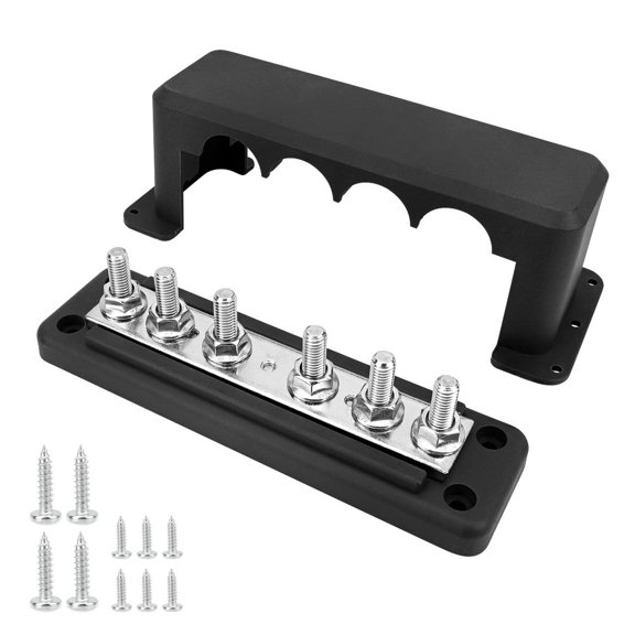 M8 6-Post Red And Black Busbar Distribution Board 300A For Rvs, Cars And Yachts