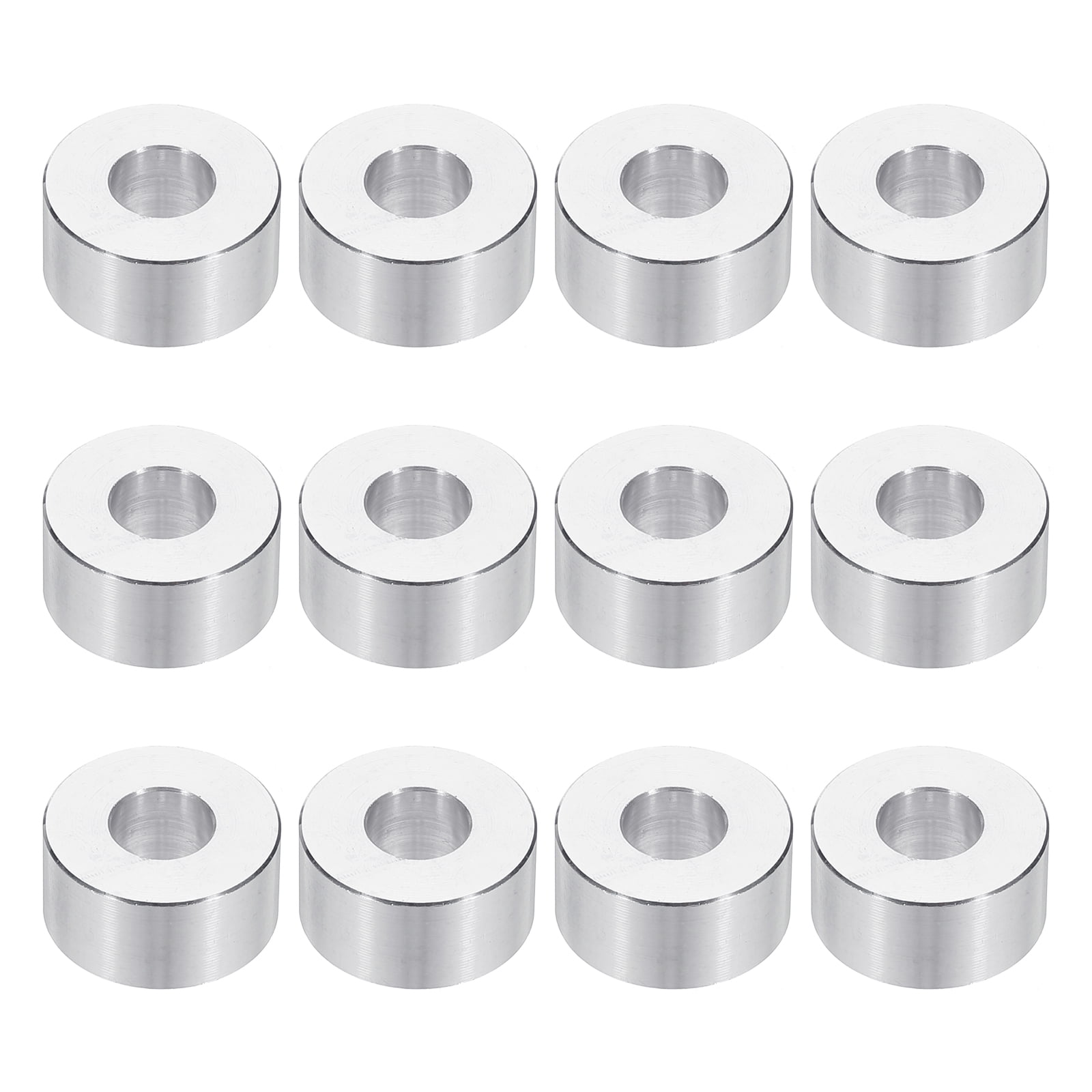 M8 Aluminum Spacers, 12 Pcs Metal Spacers Aluminum 8.5mm ID x 20mm OD x 10mm L Aluminum Spacer Screw Standoff Round for 5/16 or M8 Screw Bolts