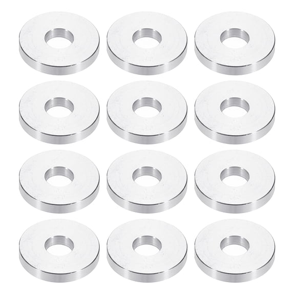 M8 Aluminum Spacers, 12 Pcs Metal Spacers Aluminum 8.5mm ID x 25mm OD x 5mm L Aluminum Spacer Screw Standoff Round for 5/16 or M8 Screw Bolts