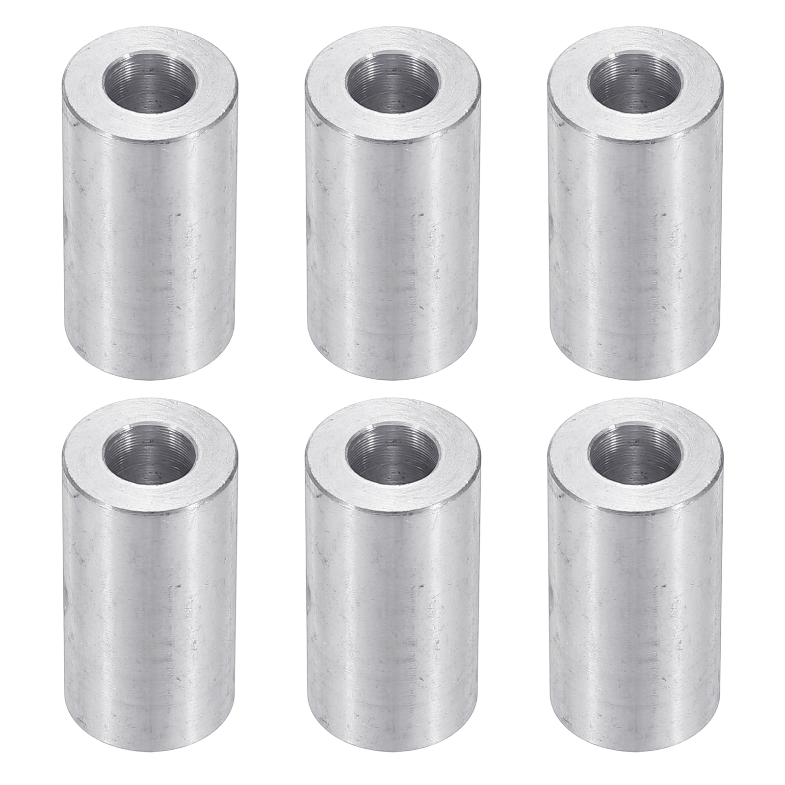PATIKIL M8 Aluminum Spacers – 12-Pack, 8.2mm ID X 16mm OD X 6mm L, Silver, For 5/16" Or M8 Screws
