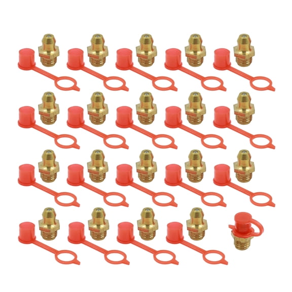 M8 Brass Thread Straight Grease Nipple Fittings with Rubber Dust Cap for Car 20 Set