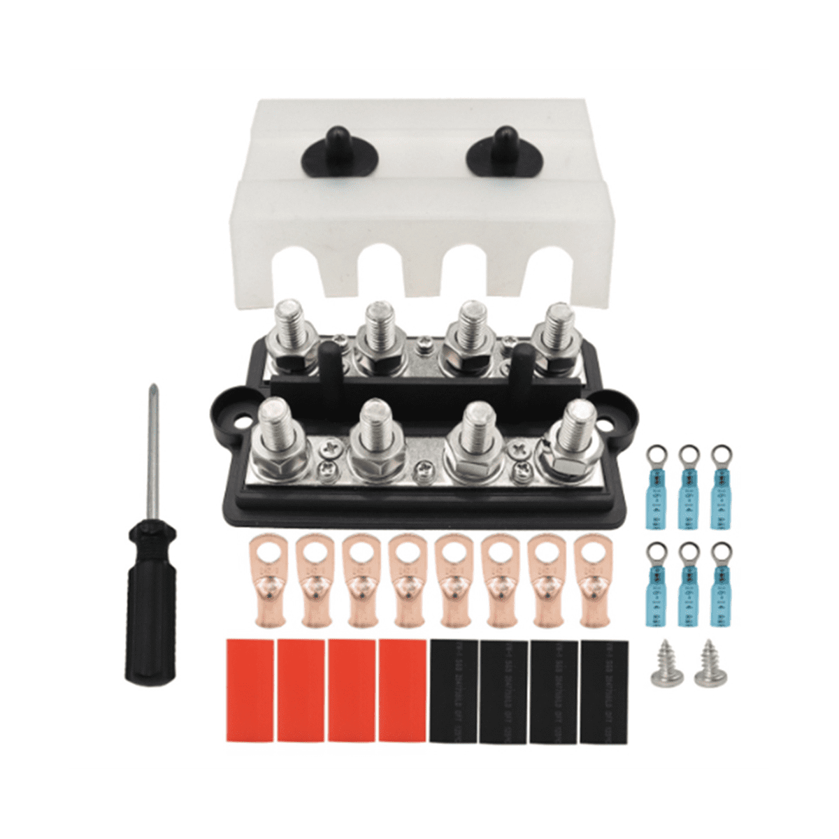 M8 Busbar Box Board Double Row 4-Terminal Circuit Current Busbar Cable ...