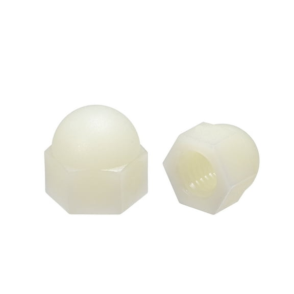 M8 Cap Nut Hex Acorn Dome Head Nuts for Screws Bolts Nylon White 10 Pcs