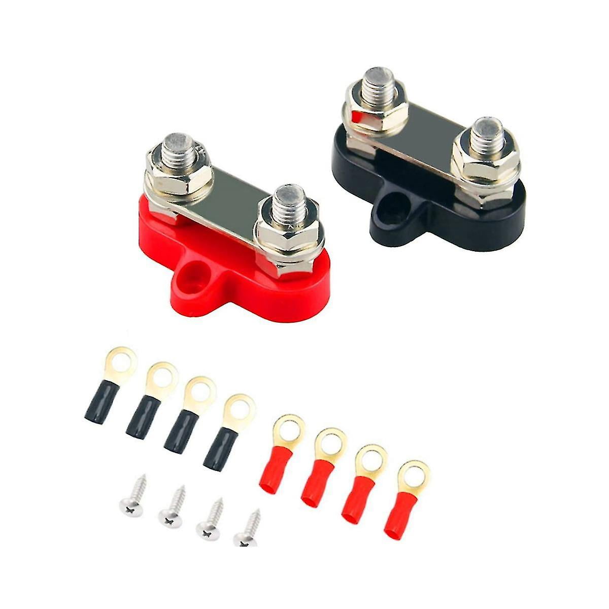 5/16" Ring Red Black Junction Block Power Post Insulated Terminal