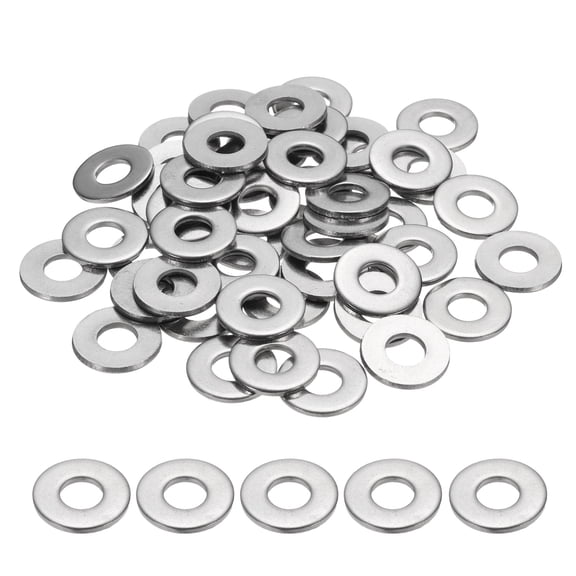 M8 Flat Washer for Screw, 60Pcs 304 Stainless Steel Washers 8MM ID x 20MM OD x 2MM Thick(Silver Tone)