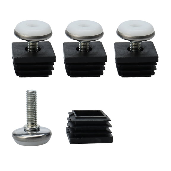M8 Leveling Feet Square Tube Inserts Furniture Leveler 4 Set