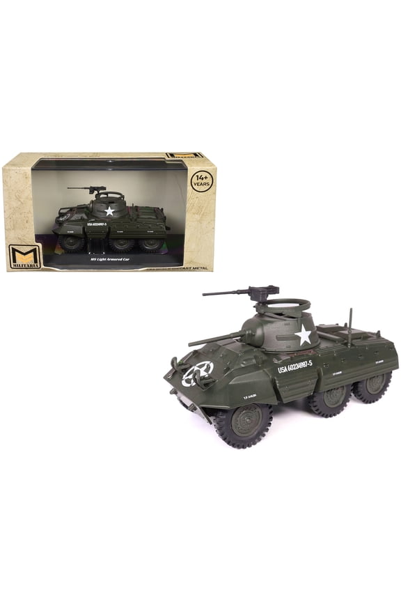 M8 Light Armored Car Olive Drab "United States Army" 1/43 Diecast Model by Militaria Die Cast