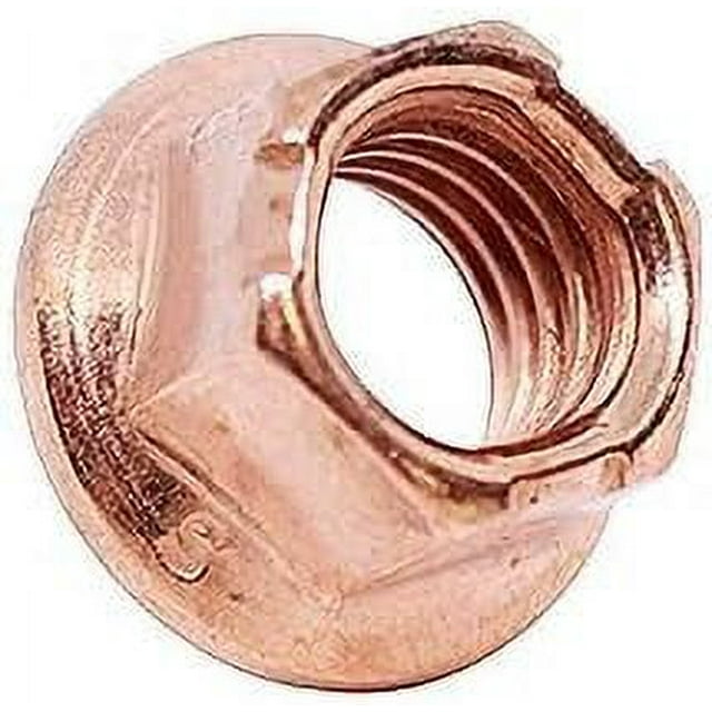 M8 Metric Reduced 10Mm Wrench Copper Plated Exhaust Locking Nut, Class 10 Hardened Steel For