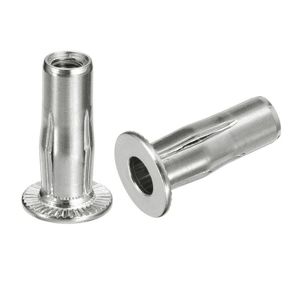 M8 Multi-Grip Rivet Nuts, 6pack Pre-Bulbed Insert Nut 304 Stainless Steel