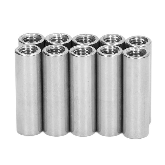 M8 Stainless Steel Coupling Nuts, 10 Pack, Round Connectors For Rods Bolts, Rust Resistant