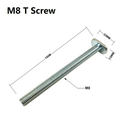 M8 T-Slot Slider T-Track Jig Screw Fixture Rail Accessories Woodworking Tool M8 T Screw