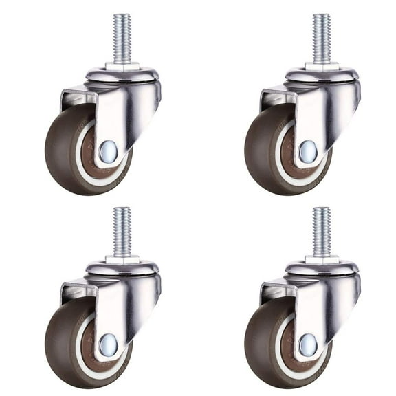 M8 Thread, 20kg/44lbs Capacity per Wheel Brake-Enabled & Non-Brake Casters (4, 1in)