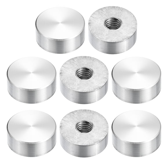 M8 Thread 20mm Diameter Round Shape Aluminum Disc Hardware 8pack Aluminum Circle Disc Glass Top Adapter for Glass Table