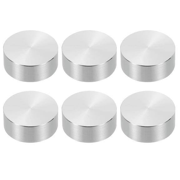 M8 Thread 30mm / 1.2" Dia 12mm Thick Aluminum Circle Disc Glass Top Adapter 6pcs